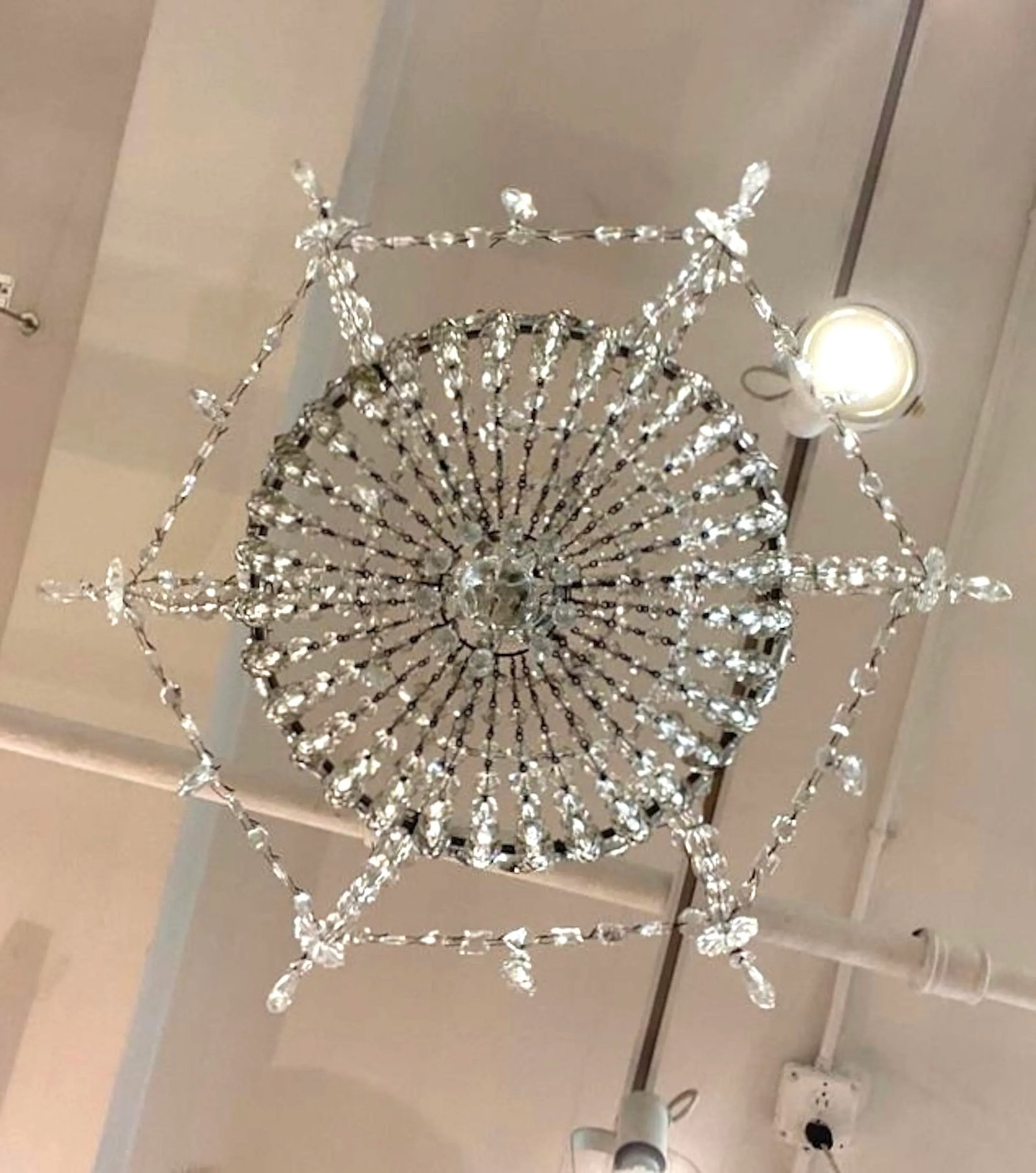 Early 20th Century French Iron and Crystal Chandelier - 9