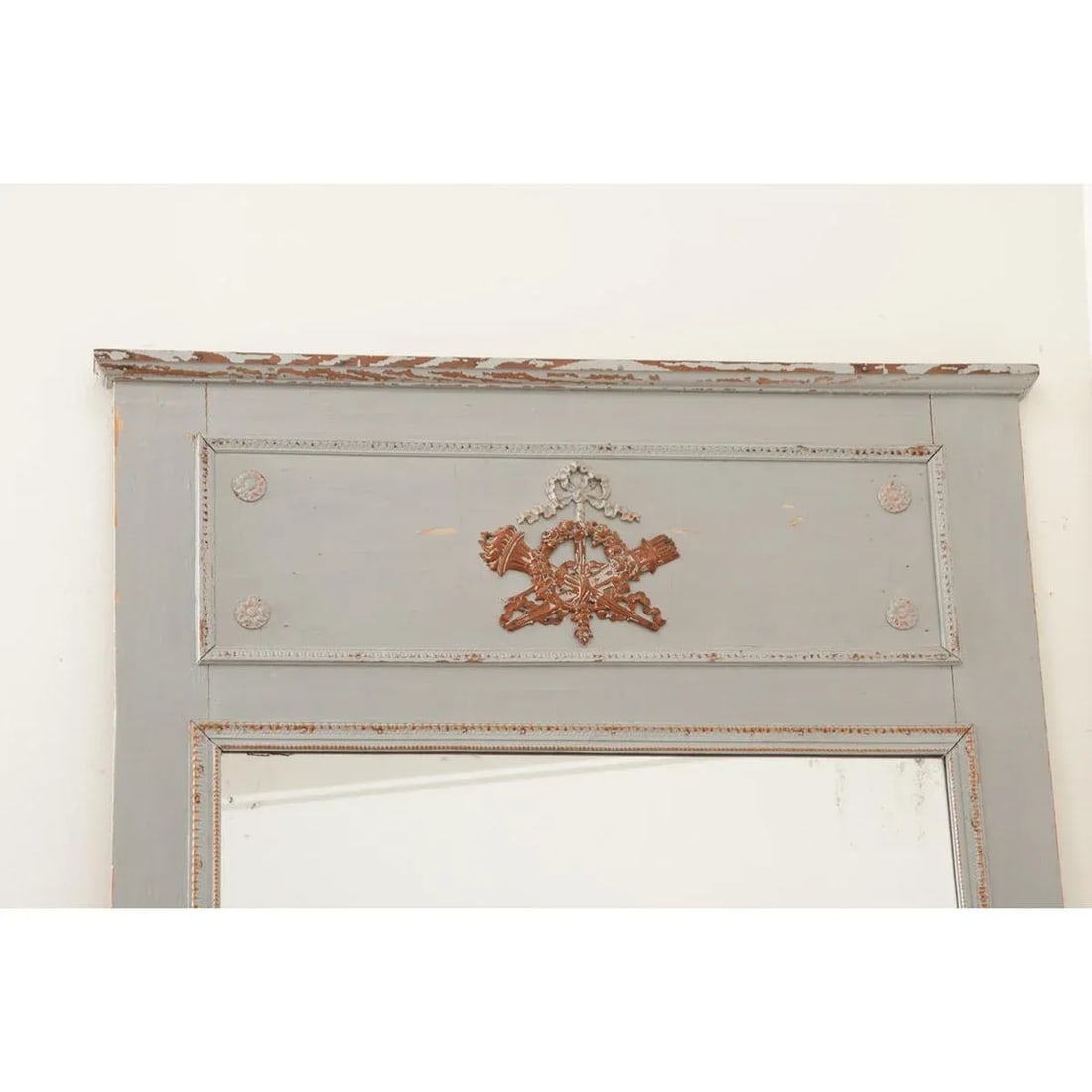 French 19th Century Painted Trumeau With Original Mirror Glass - 2