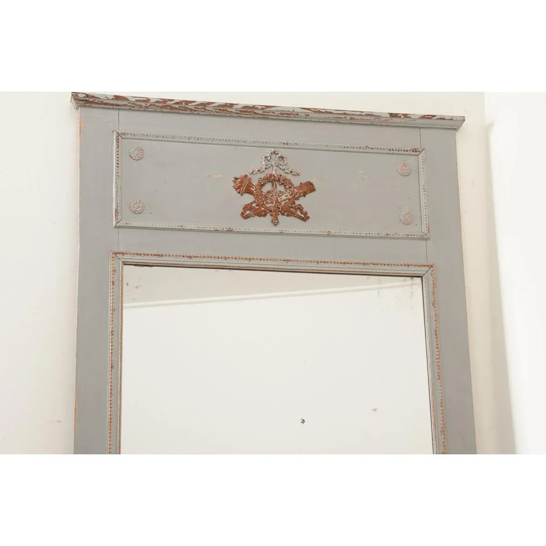 French 19th Century Painted Trumeau With Original Mirror Glass - 3
