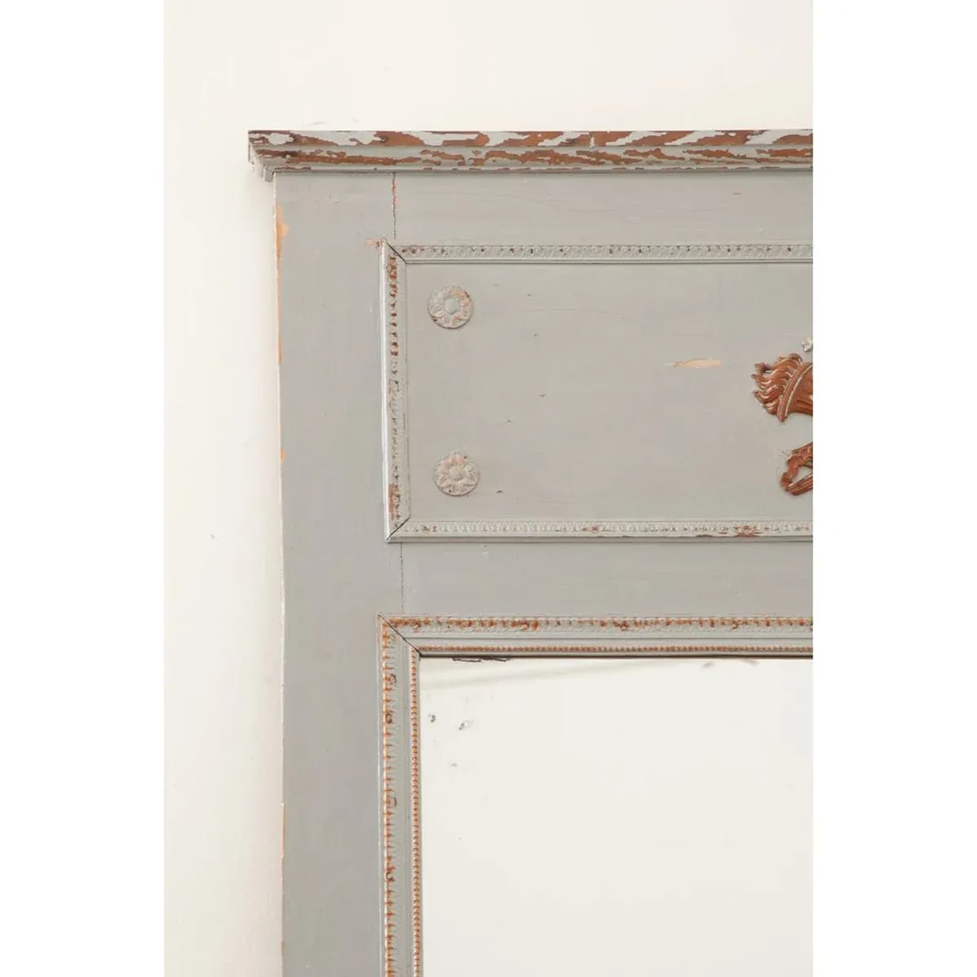 French 19th Century Painted Trumeau With Original Mirror Glass - 4