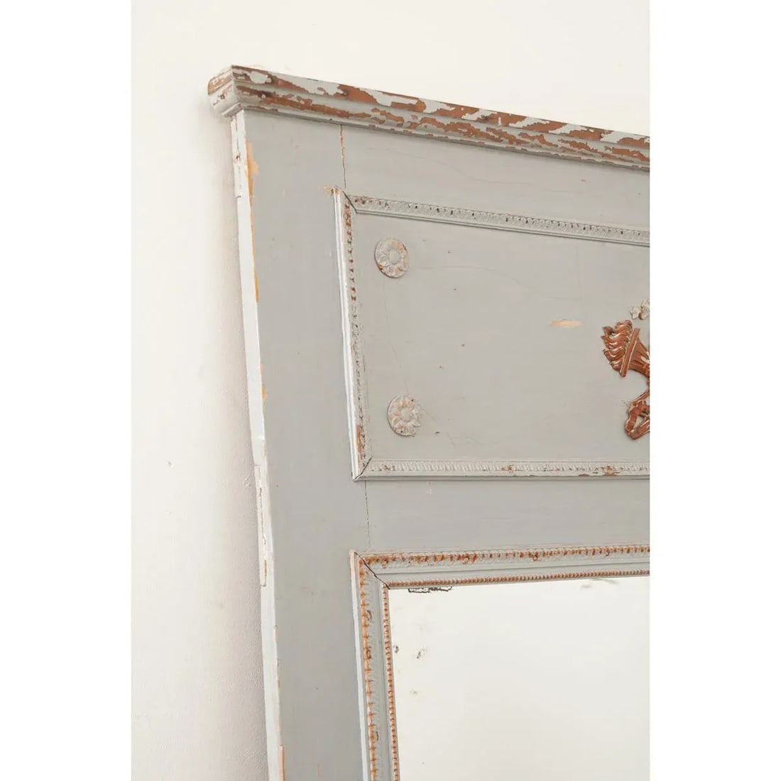 French 19th Century Painted Trumeau With Original Mirror Glass - 6