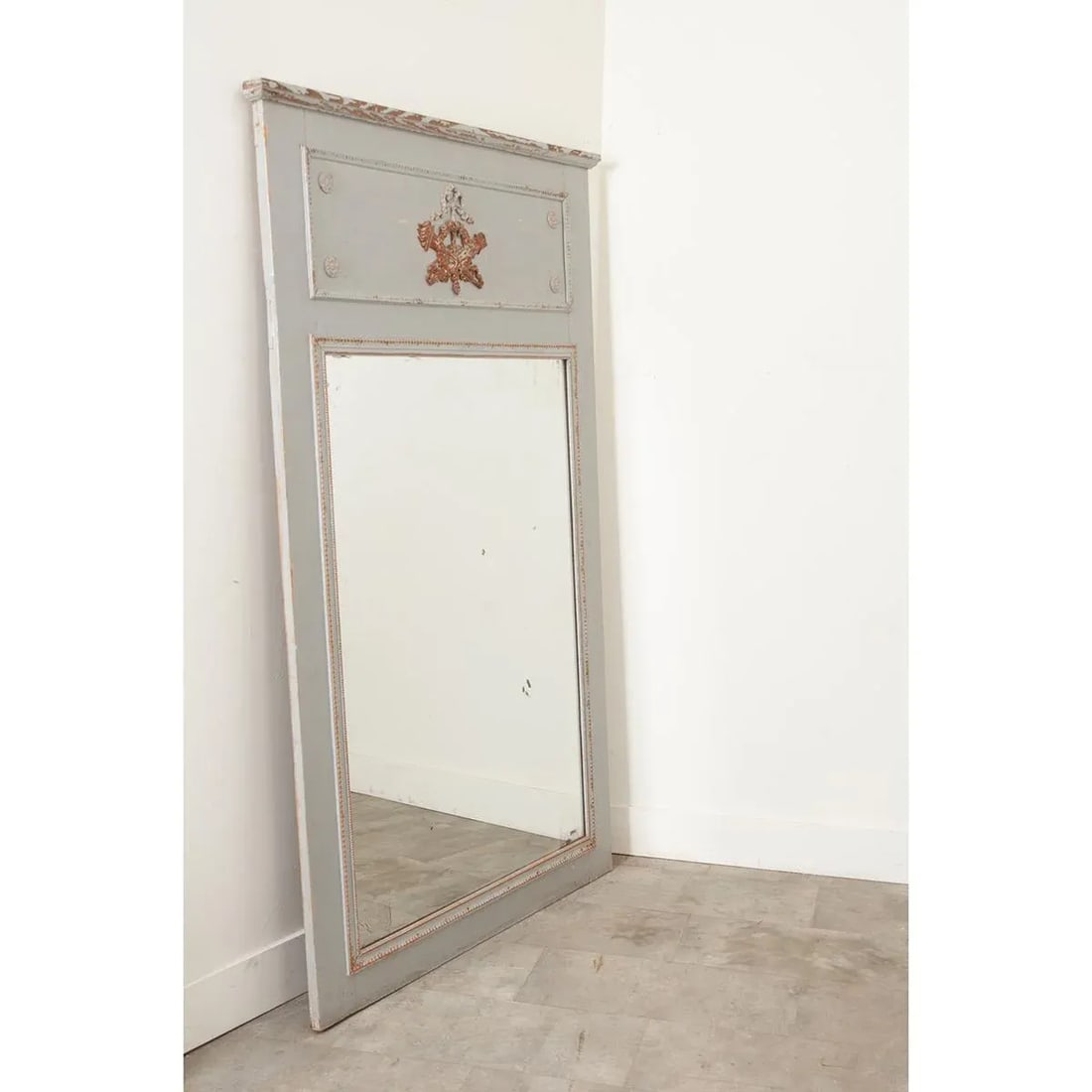 French 19th Century Painted Trumeau With Original Mirror Glass - 9