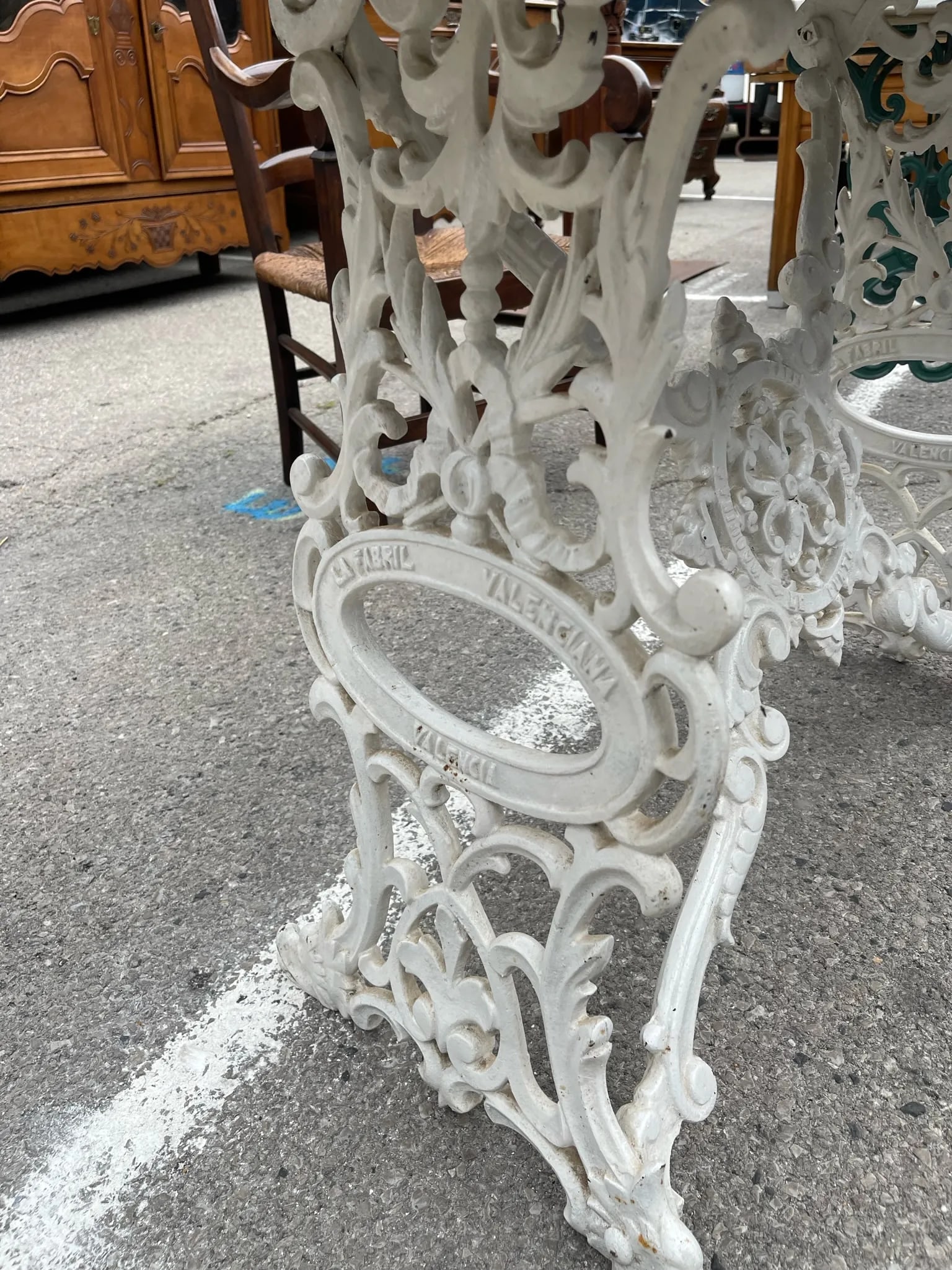 19th-Century French Garden Table With Slate Top and Iron Base - 6