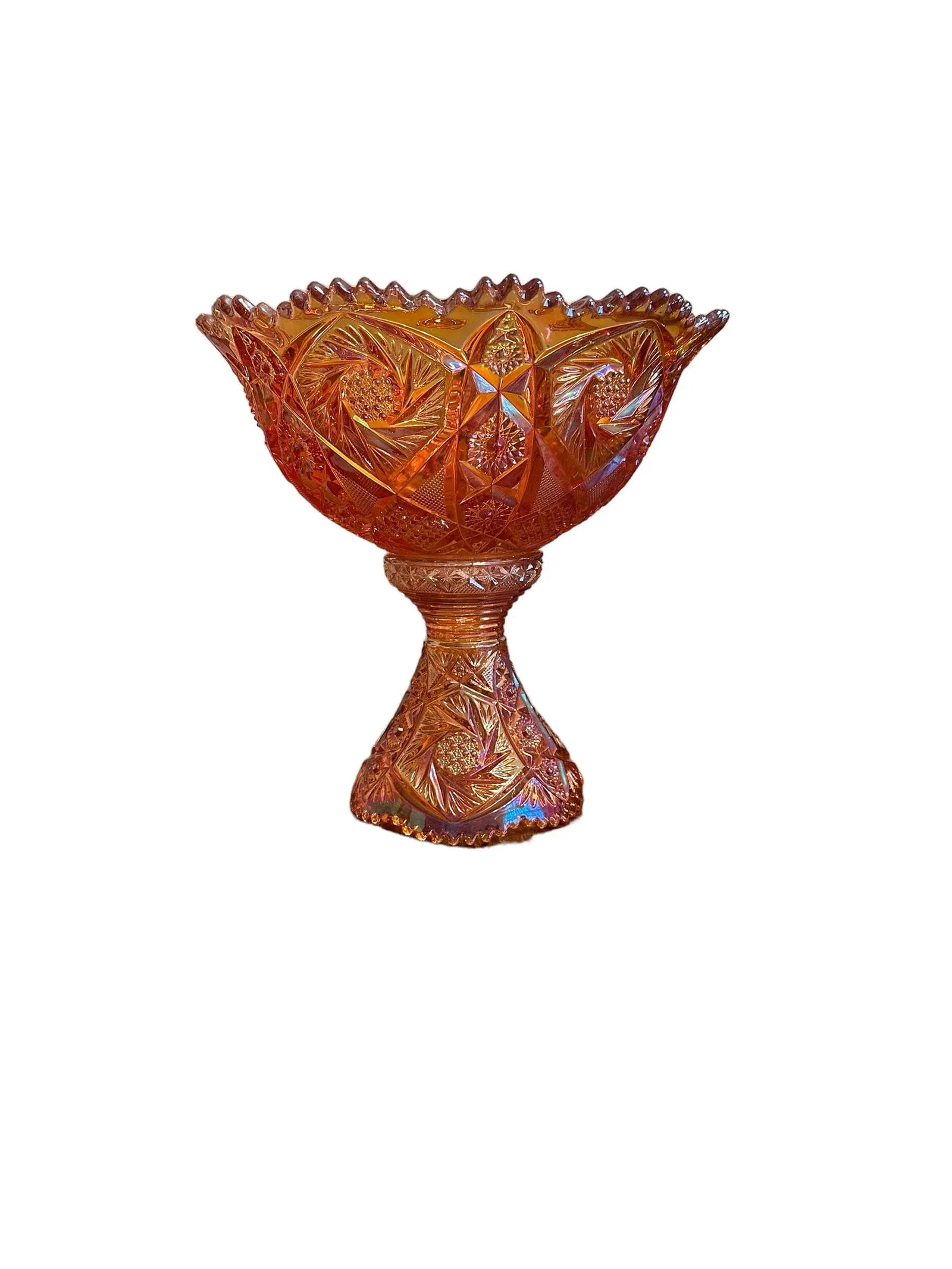 Imperial Iridescent Glass Punch Bowl Set, Marigold - 3