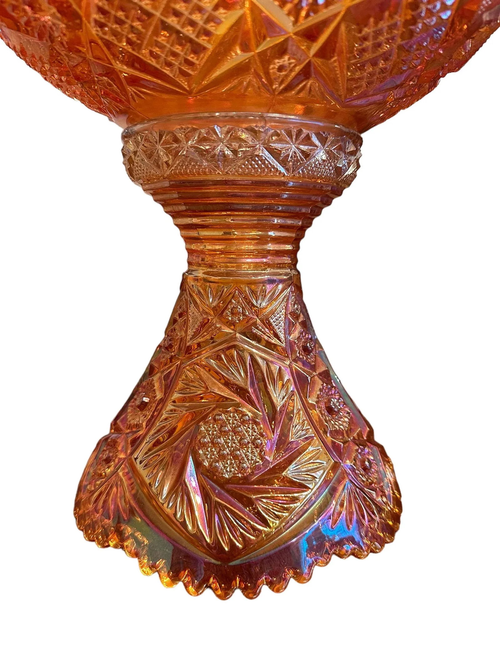 Imperial Iridescent Glass Punch Bowl Set, Marigold - 6