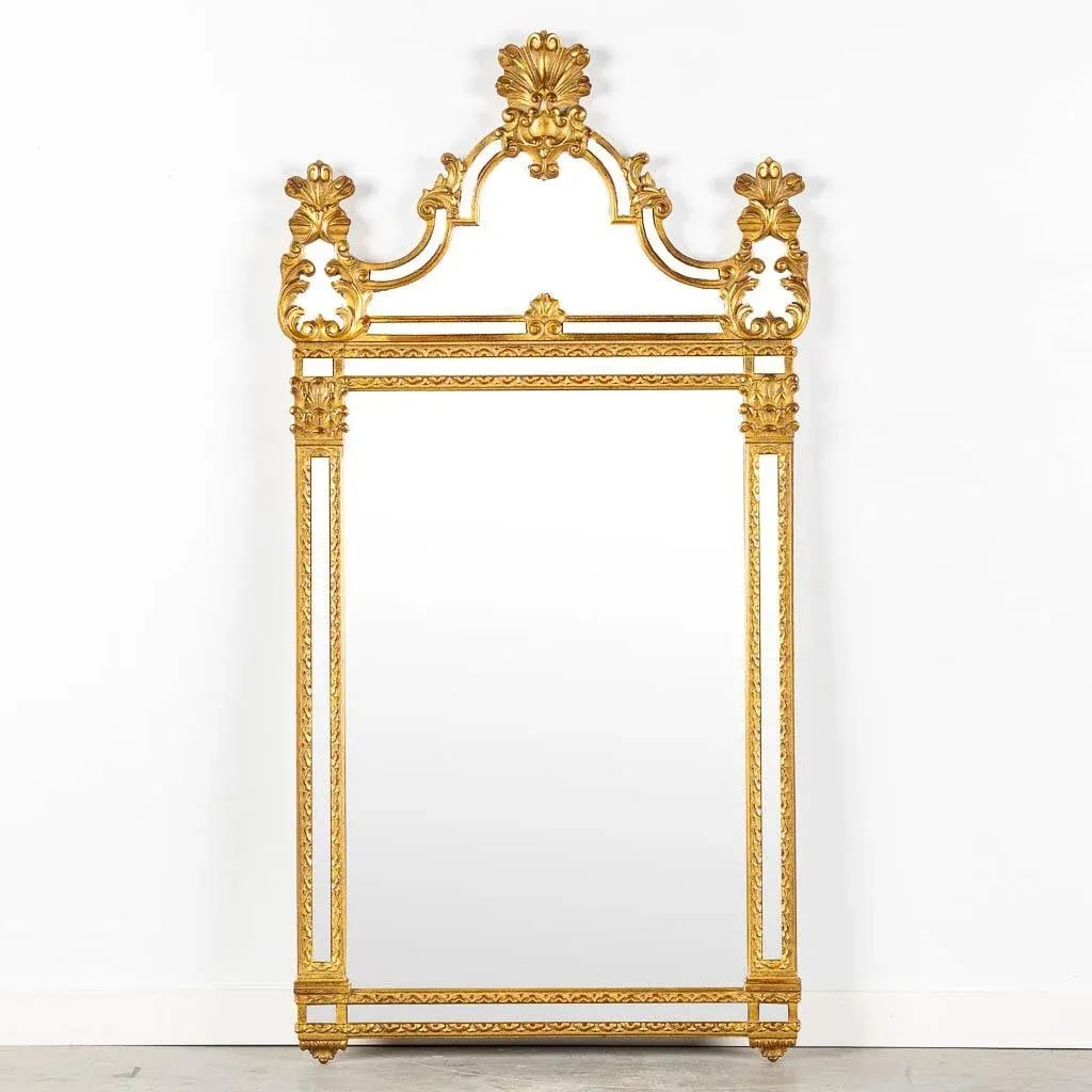 Large Late 20th Century Louis XVI Style Gilt Framed Mirror by Deknudt - 2