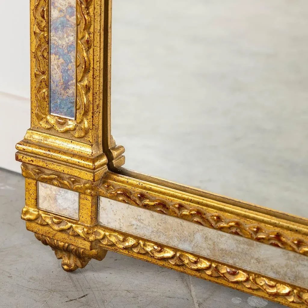 Large Late 20th Century Louis XVI Style Gilt Framed Mirror by Deknudt - 5
