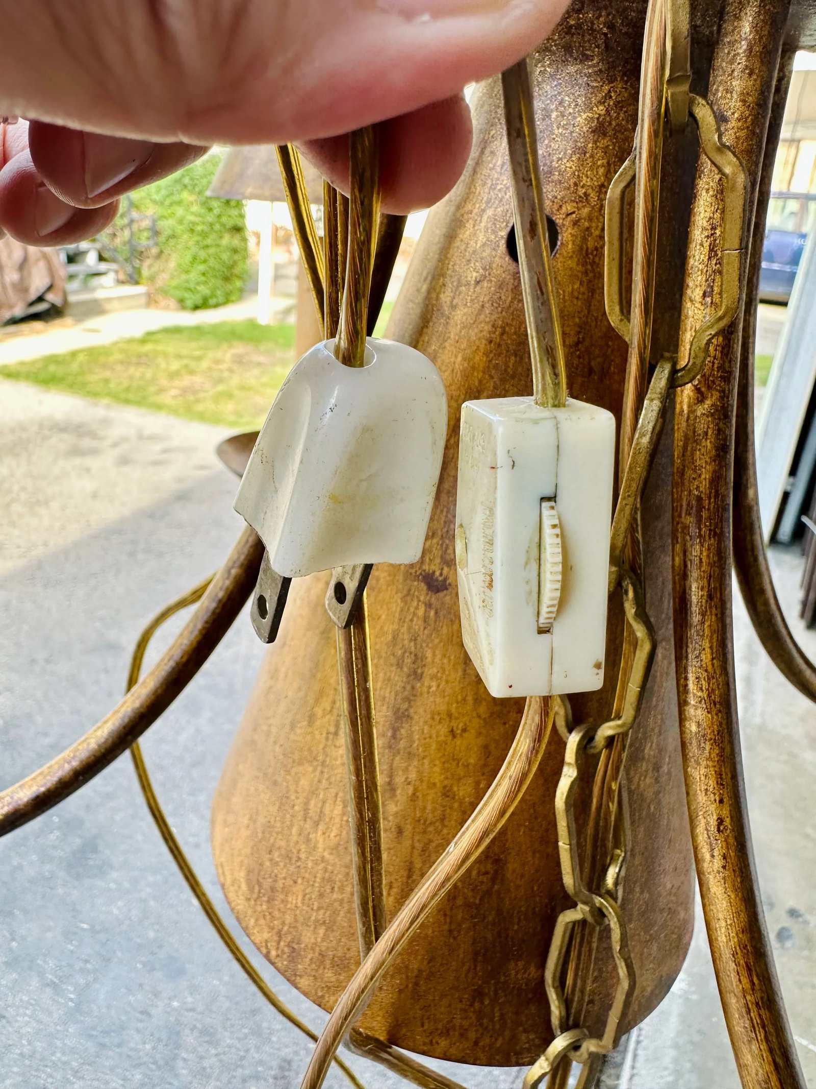 Vintage Tudor Swag Chandelier - 10