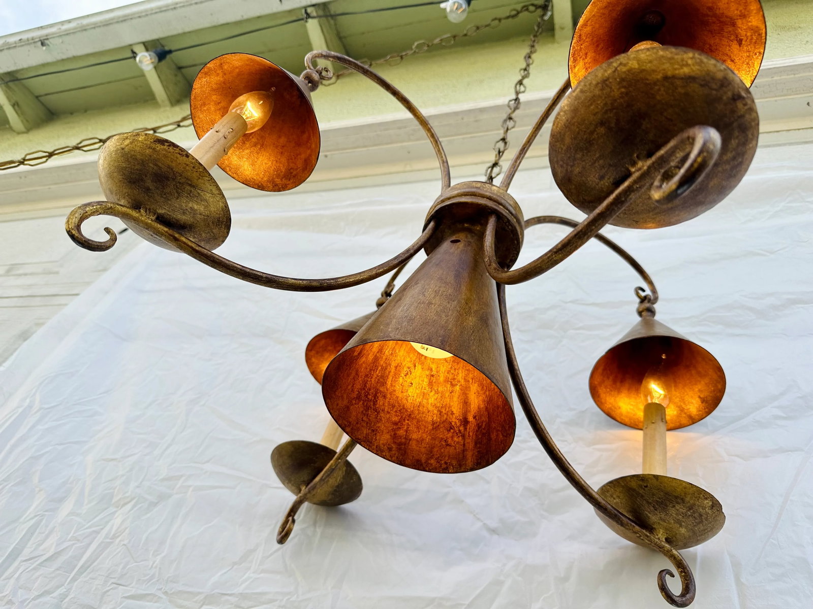 Vintage Tudor Swag Chandelier - 6