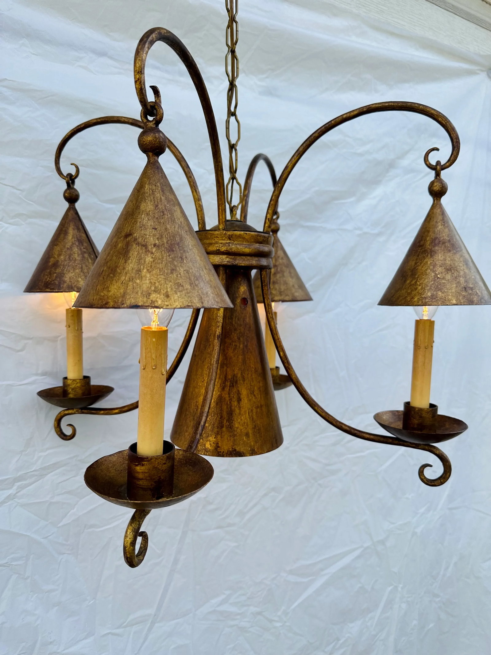 Vintage Tudor Swag Chandelier - 8