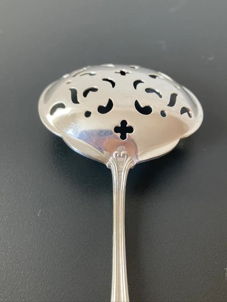 Coffee Tea or Bar Drinks Ornate Pierced Spoon in Sterling Silver, Early 20th Century - 10