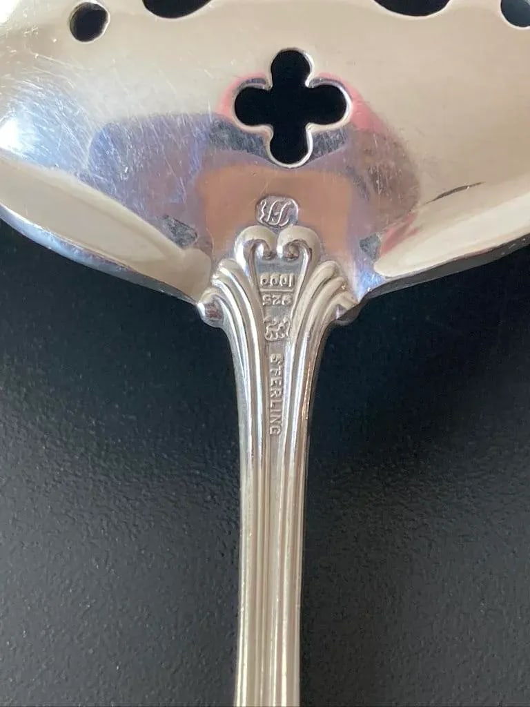 Coffee Tea or Bar Drinks Ornate Pierced Spoon in Sterling Silver, Early 20th Century - 11