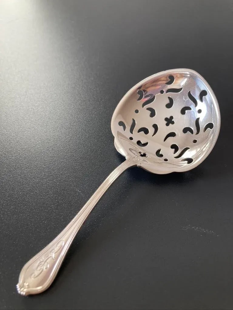 Coffee Tea or Bar Drinks Ornate Pierced Spoon in Sterling Silver, Early 20th Century - 6