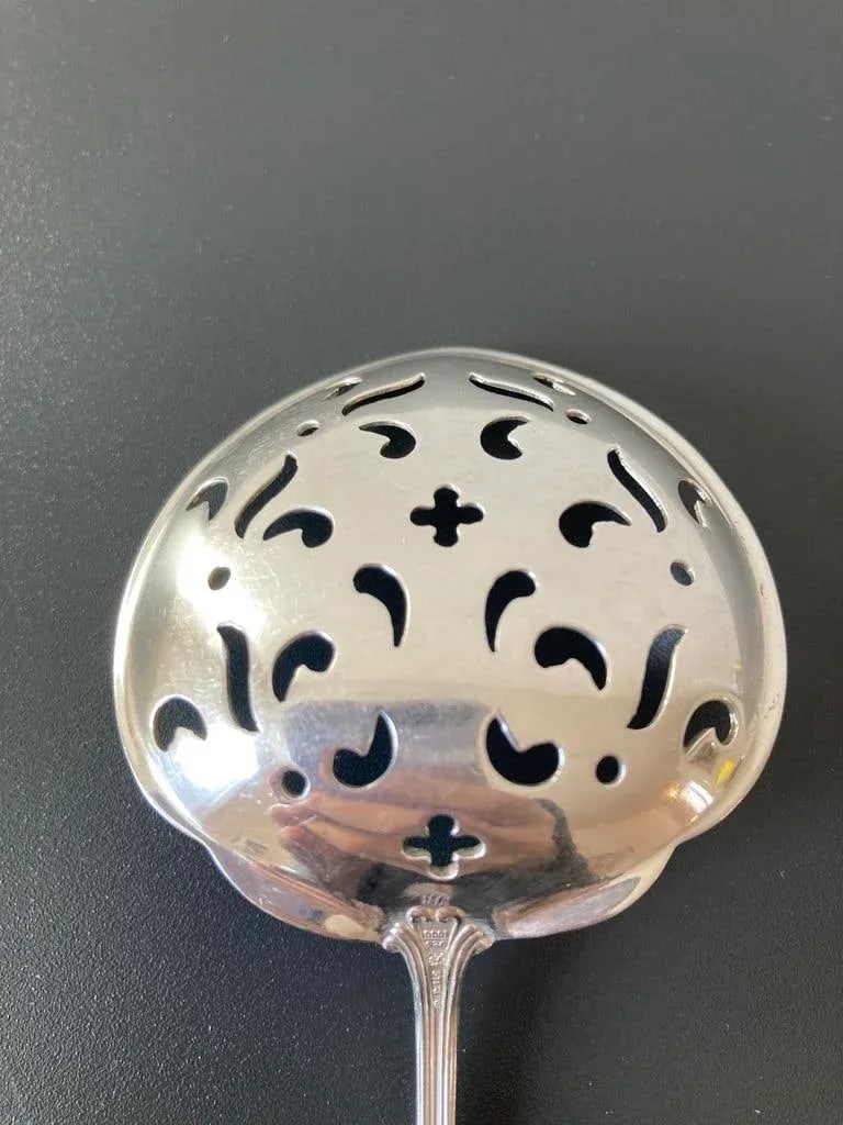 Coffee Tea or Bar Drinks Ornate Pierced Spoon in Sterling Silver, Early 20th Century - 7