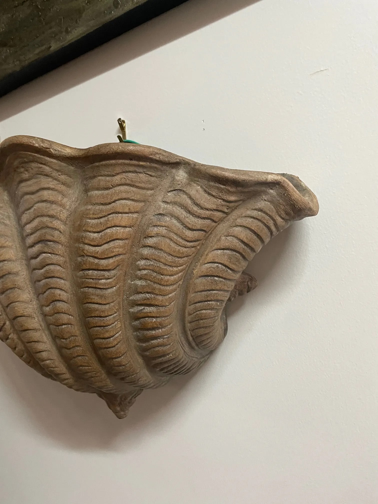 1990s Italian Terracotta Shell Wall Planter - 6