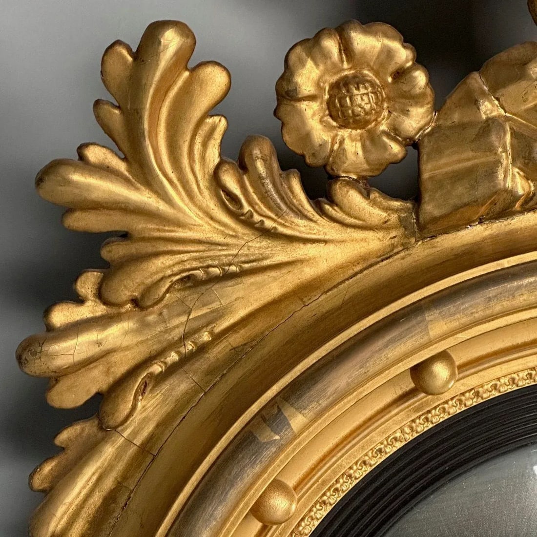 Regency, Circular Convex Wall Mirror, Giltwood, Eagle Motif, Usa, 1950s - 8
