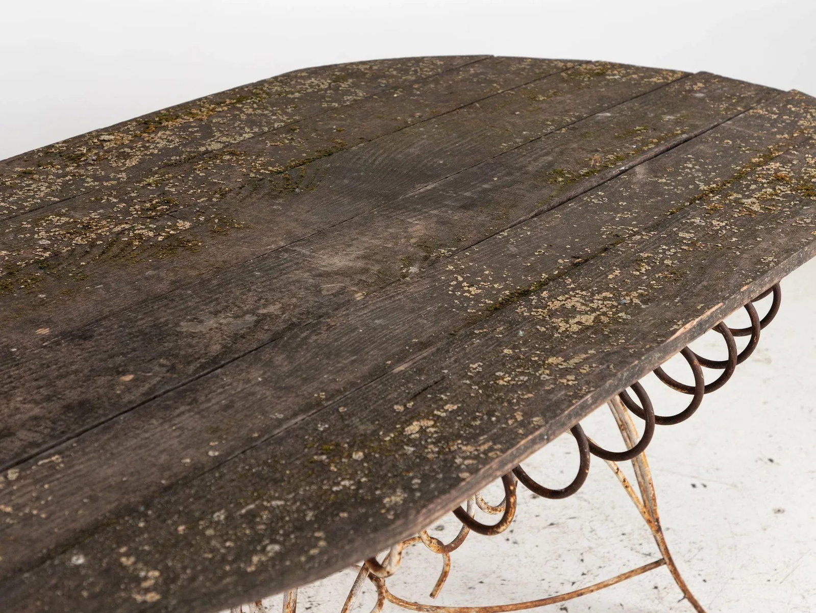 White Iron and Wood Topped Garden Dining Table, France 1930s - 4