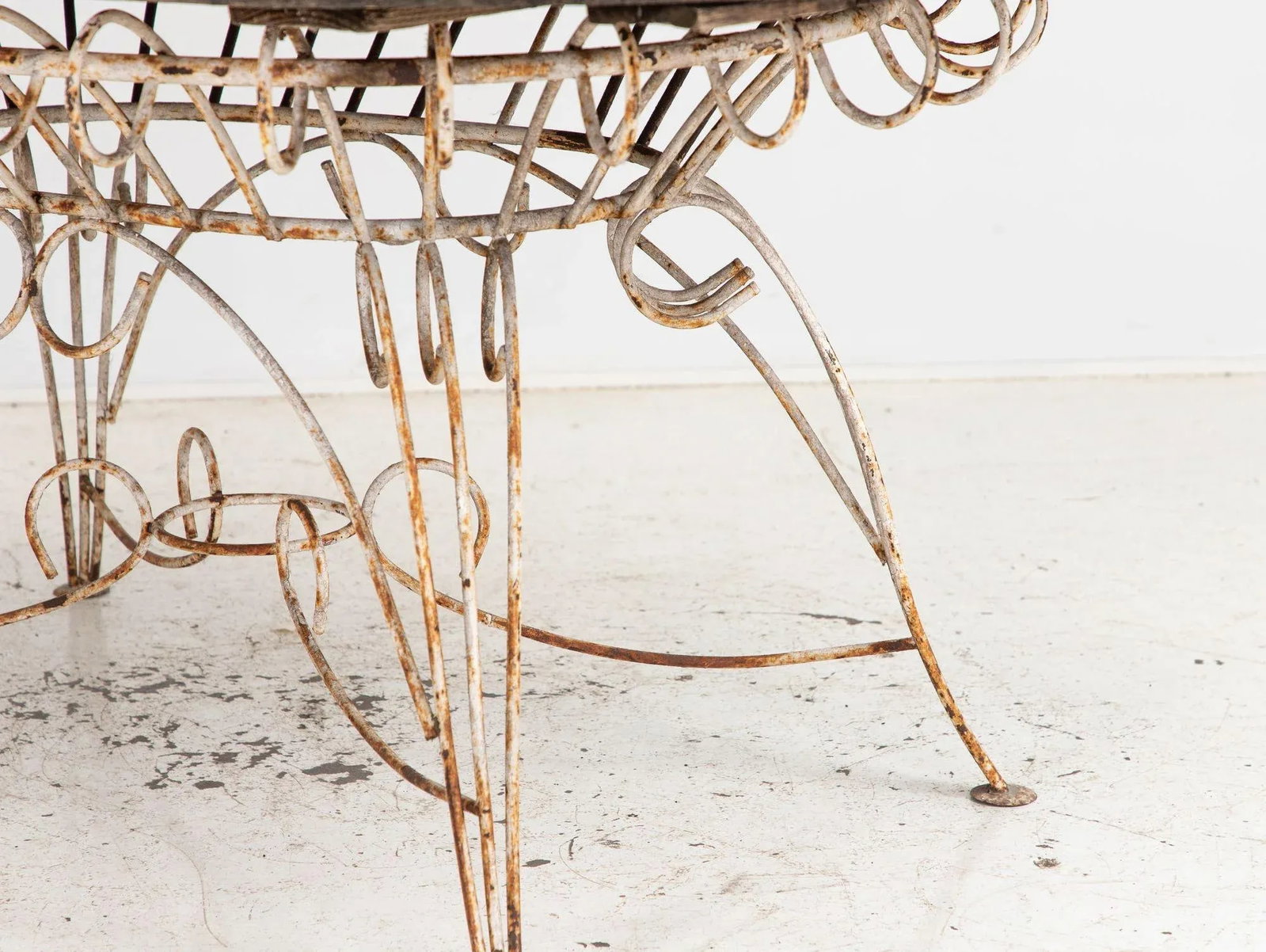 White Iron and Wood Topped Garden Dining Table, France 1930s - 6