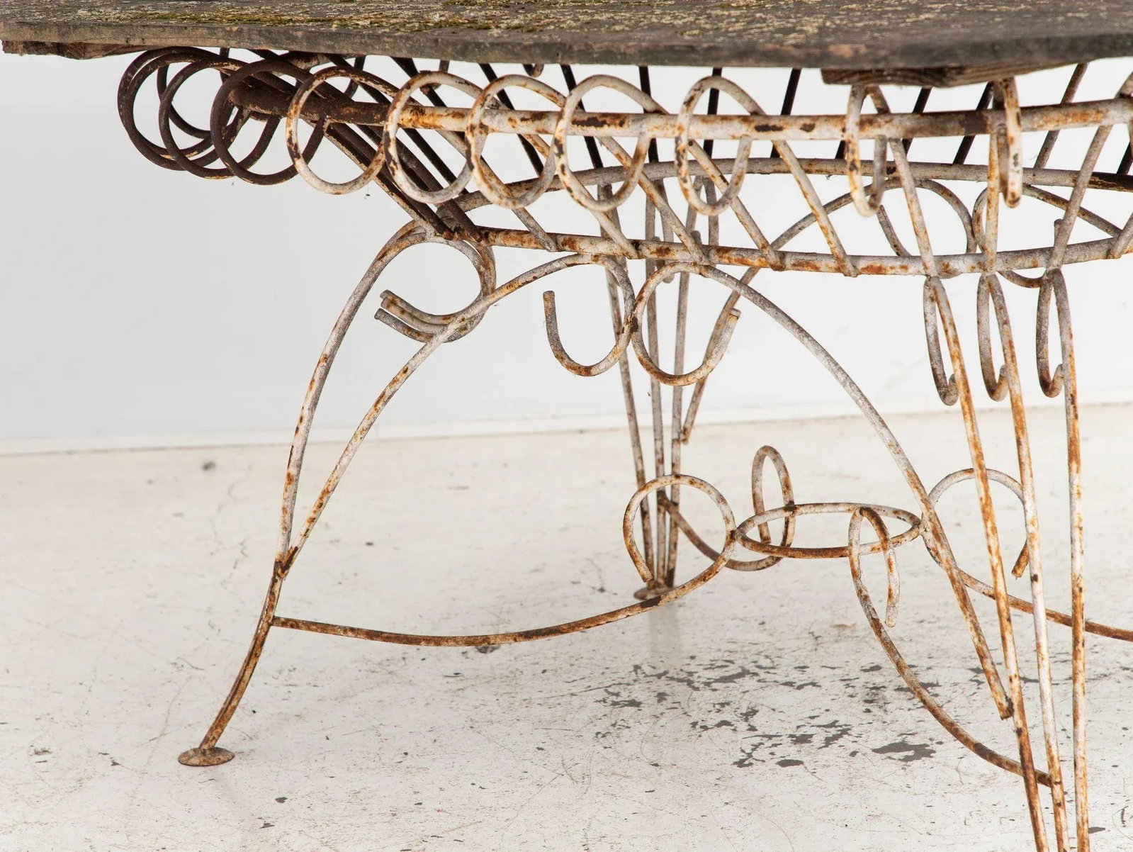 White Iron and Wood Topped Garden Dining Table, France 1930s - 7