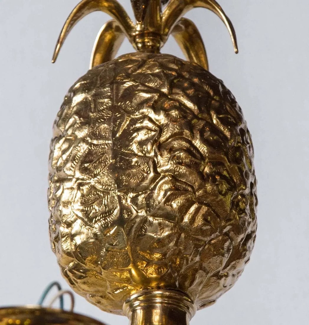 1970s Vintage Brass Pineapple Chandelier - 3