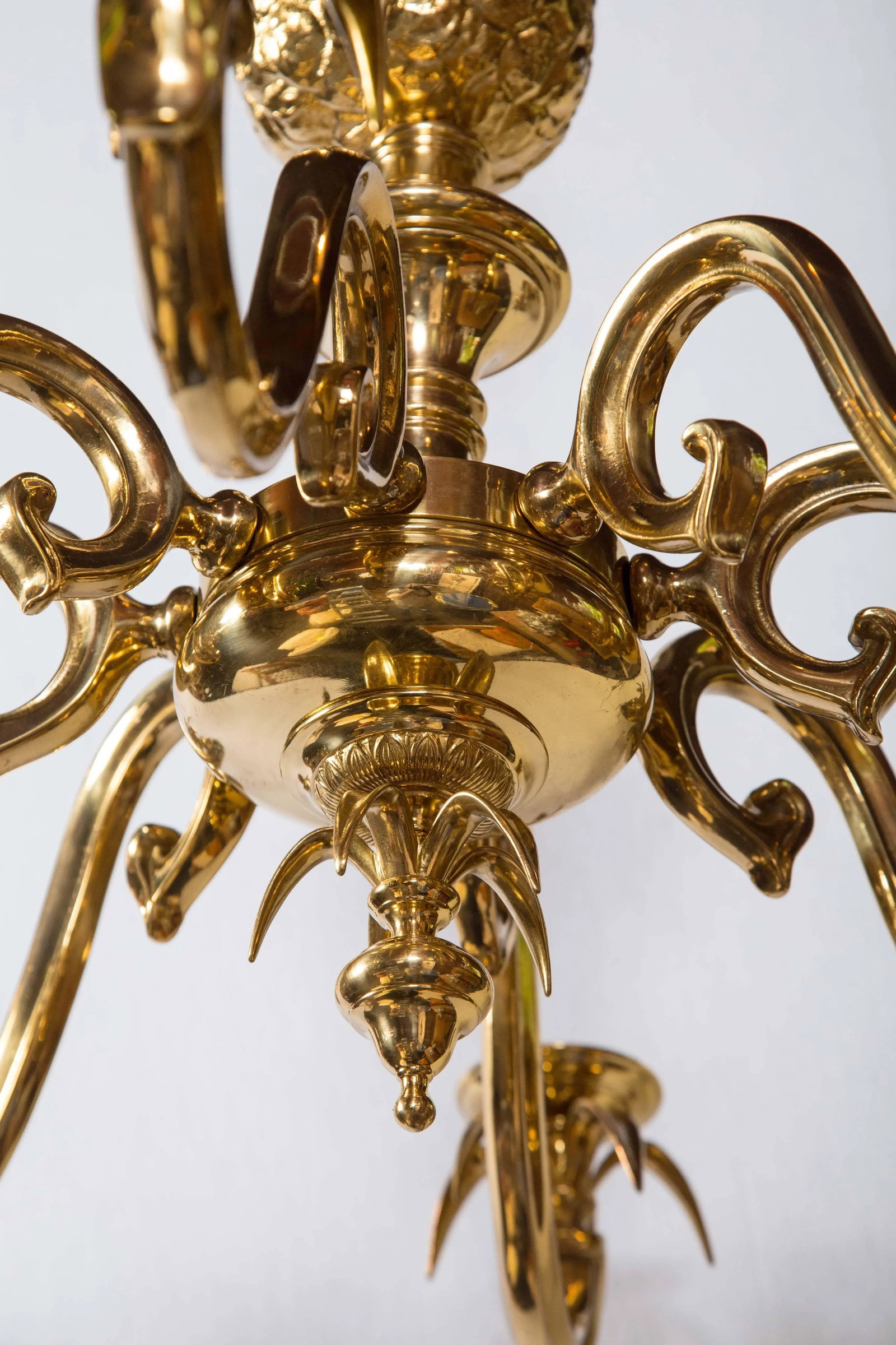 1970s Vintage Brass Pineapple Chandelier - 5