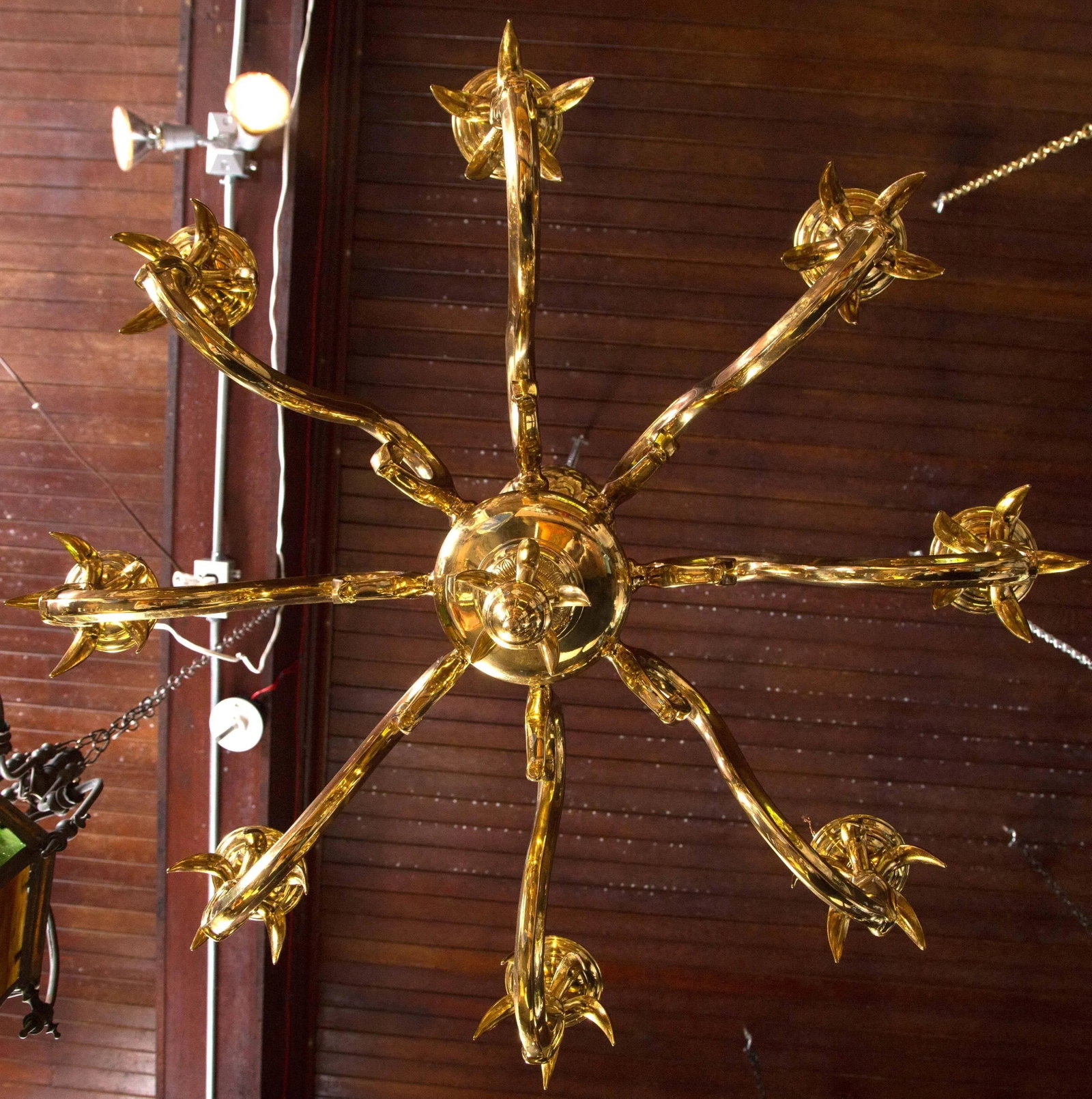 1970s Vintage Brass Pineapple Chandelier - 6