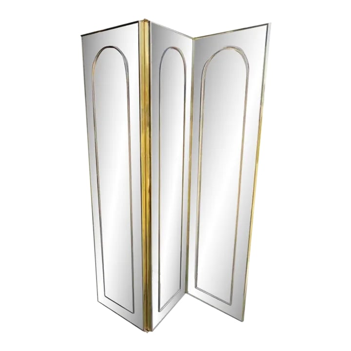 1970s 3 Panel Double Sided Mirror Screen / Room Divider (1 of 12)