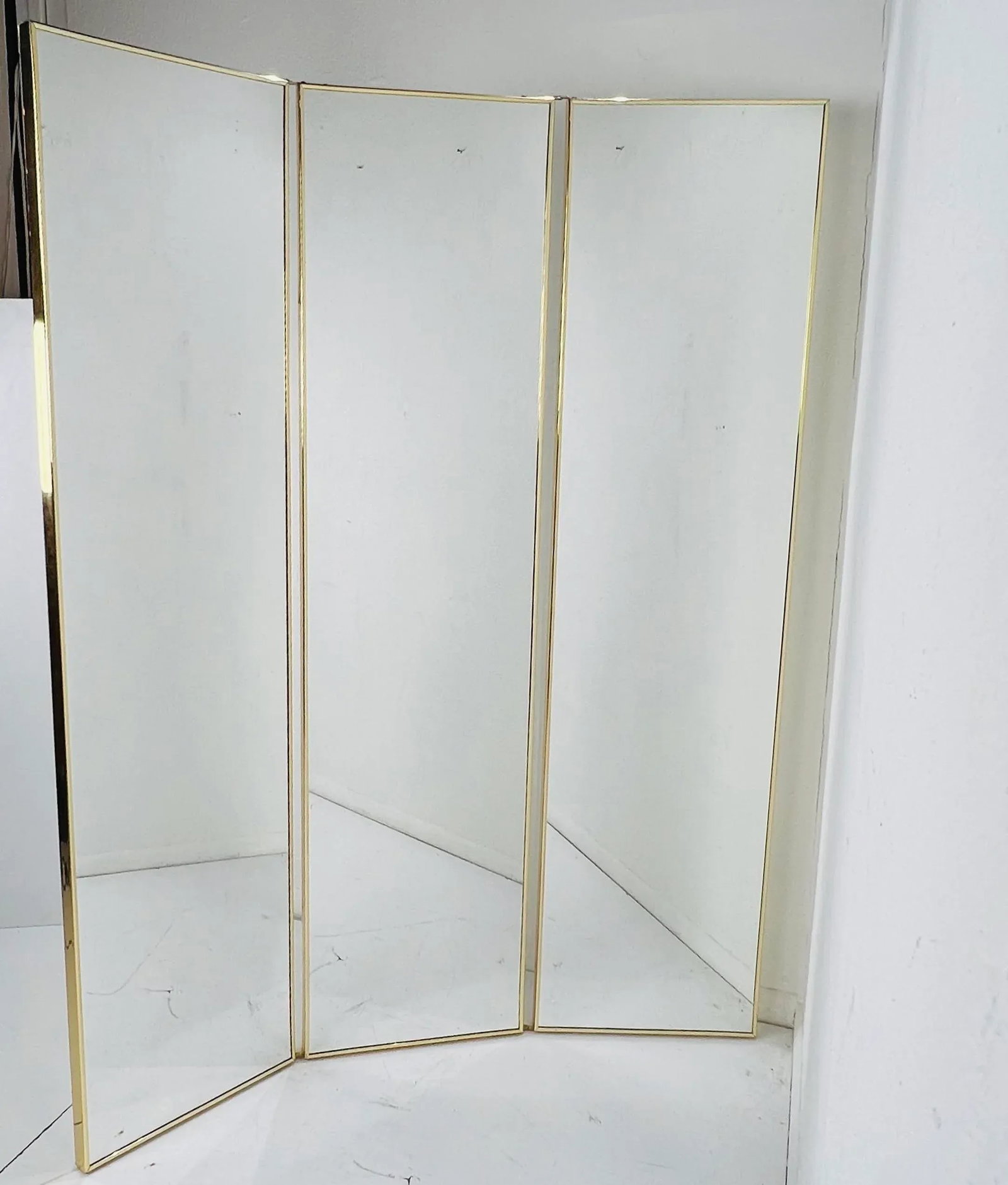 1970s 3 Panel Double Sided Mirror Screen / Room Divider - 4