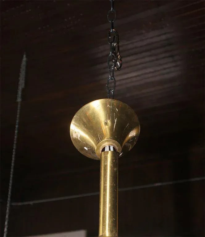 1950s Vintage Etched Glass Disk Light - 3