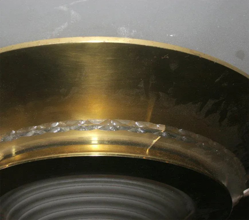 1950s Vintage Etched Glass Disk Light - 5