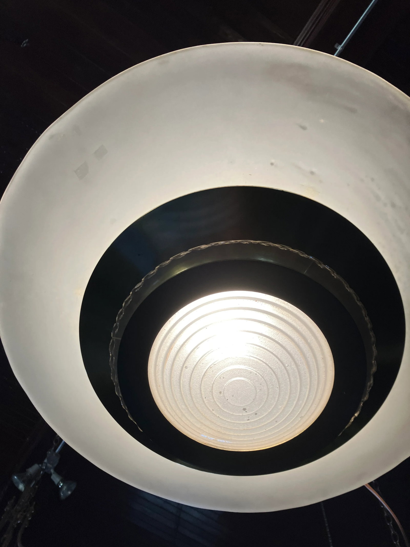 1950s Vintage Etched Glass Disk Light - 8