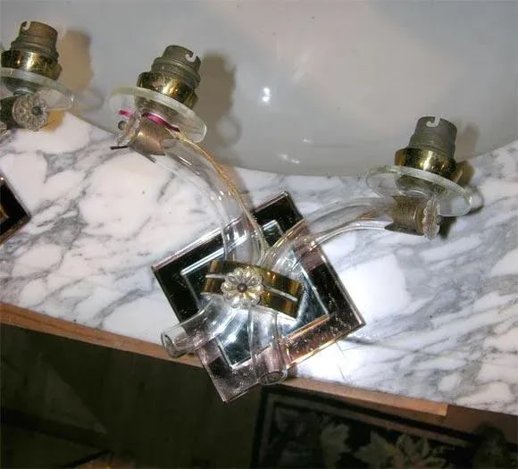 1930s Vintage French Mirrored Sconces- a Pair - 3