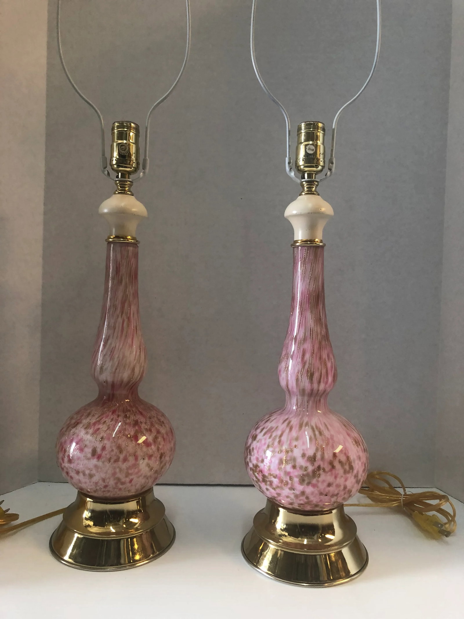 1950s Mid-Century Modern Murano Table Lamps - a Pair - 2
