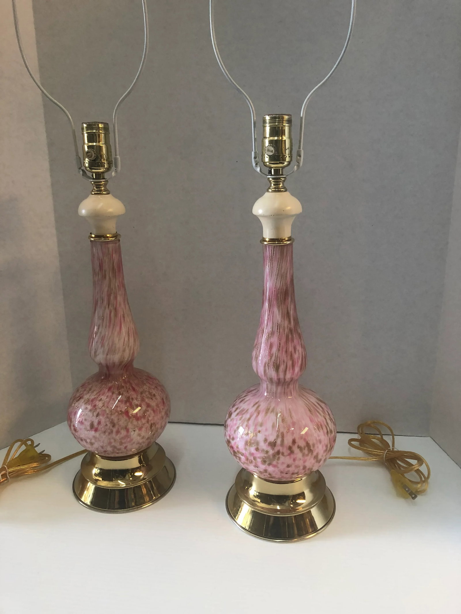 1950s Mid-Century Modern Murano Table Lamps - a Pair - 3