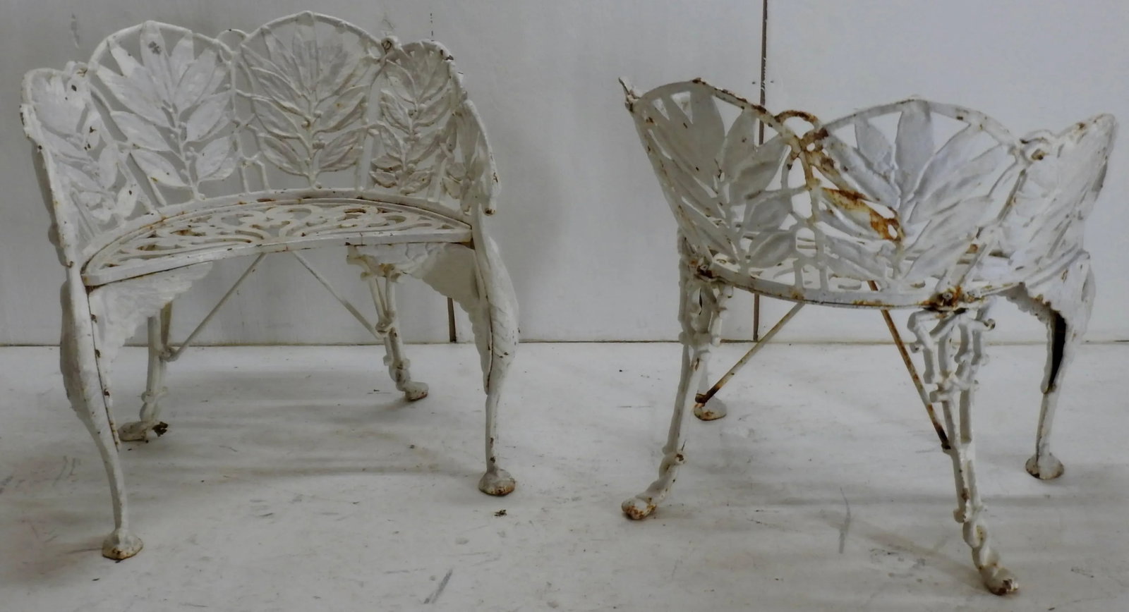 Pair of White Wrought Iron Side Chairs - 2