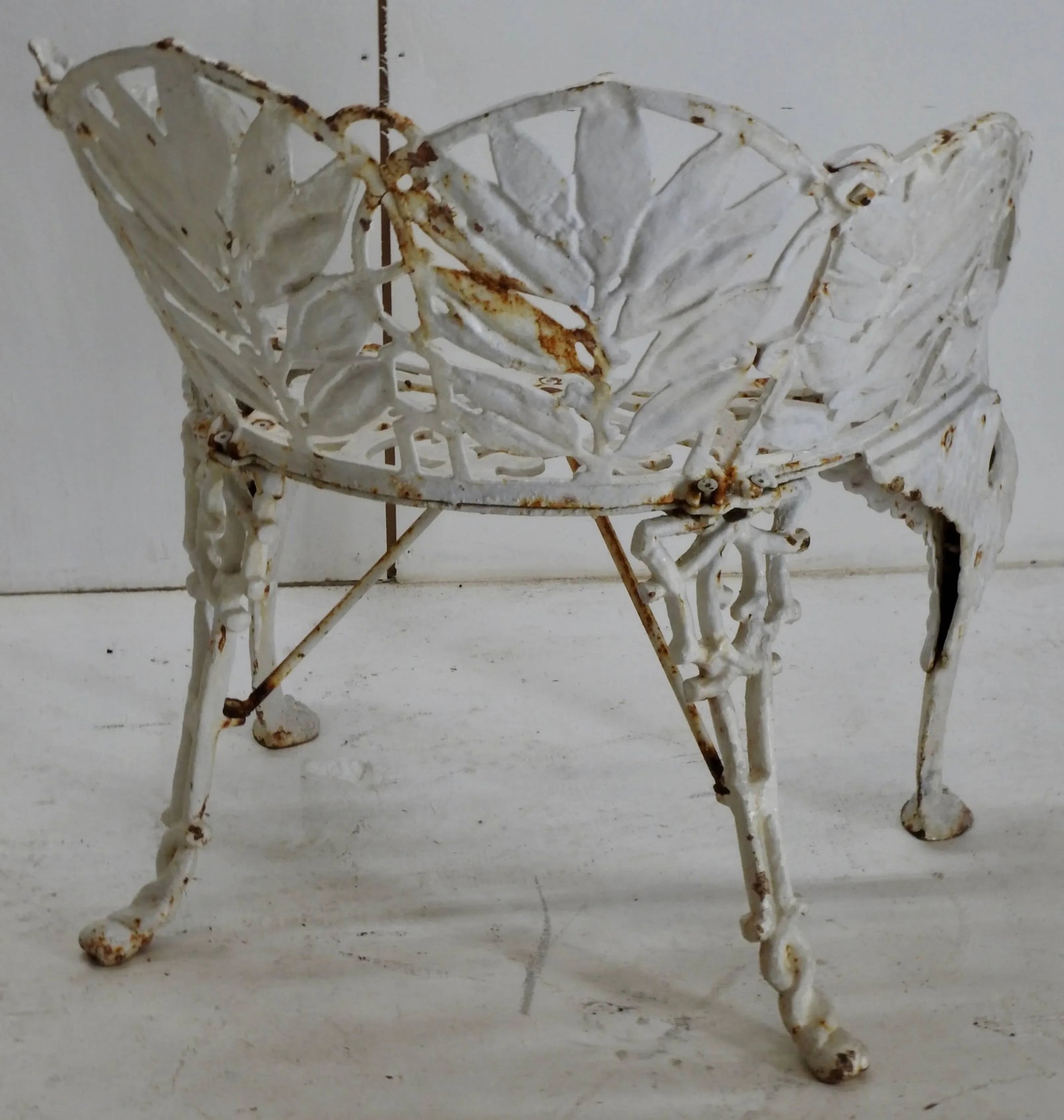 Pair of White Wrought Iron Side Chairs - 4