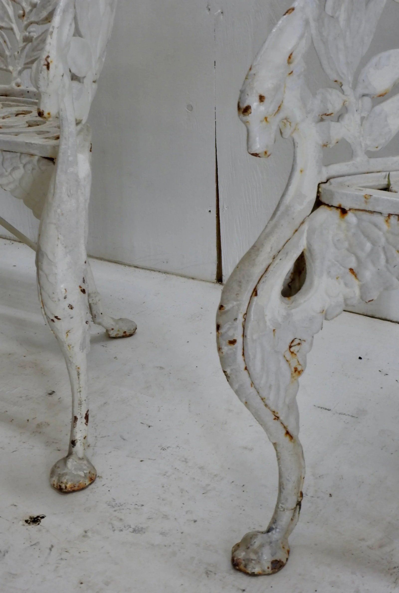 Pair of White Wrought Iron Side Chairs - 6