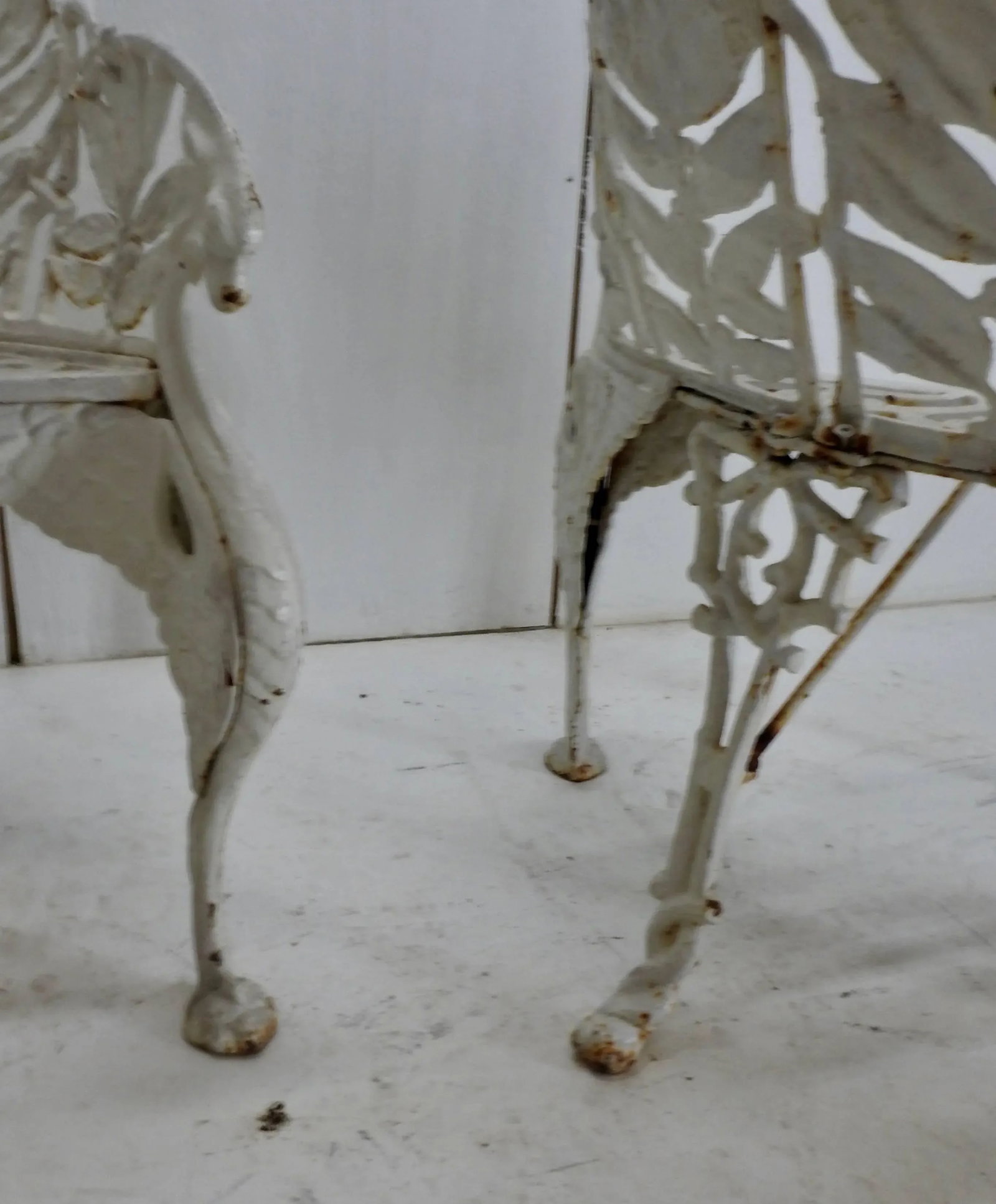 Pair of White Wrought Iron Side Chairs - 7