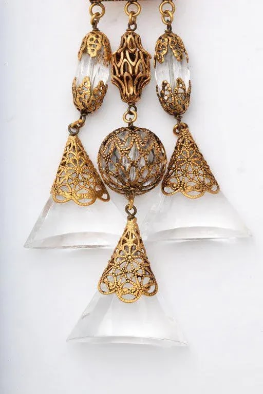 French Lucite Triple Dangle Earrings - 3