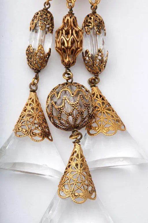 French Lucite Triple Dangle Earrings - 4