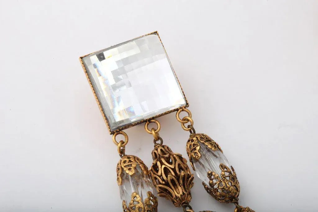 French Lucite Triple Dangle Earrings - 5
