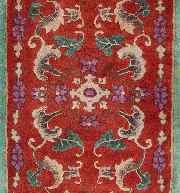 1930s Vintage Chinese Art Deco Rug - 2'1'' * 3'11'' - 3