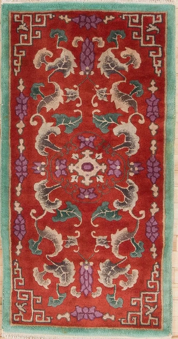 1930s Vintage Chinese Art Deco Rug - 2'1'' * 3'11'' - 5