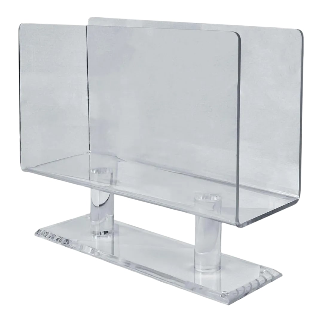 Vintage Post-Modern Lucite Sculptural Pedestal Magazine Rack Record Stand (1 of 5)