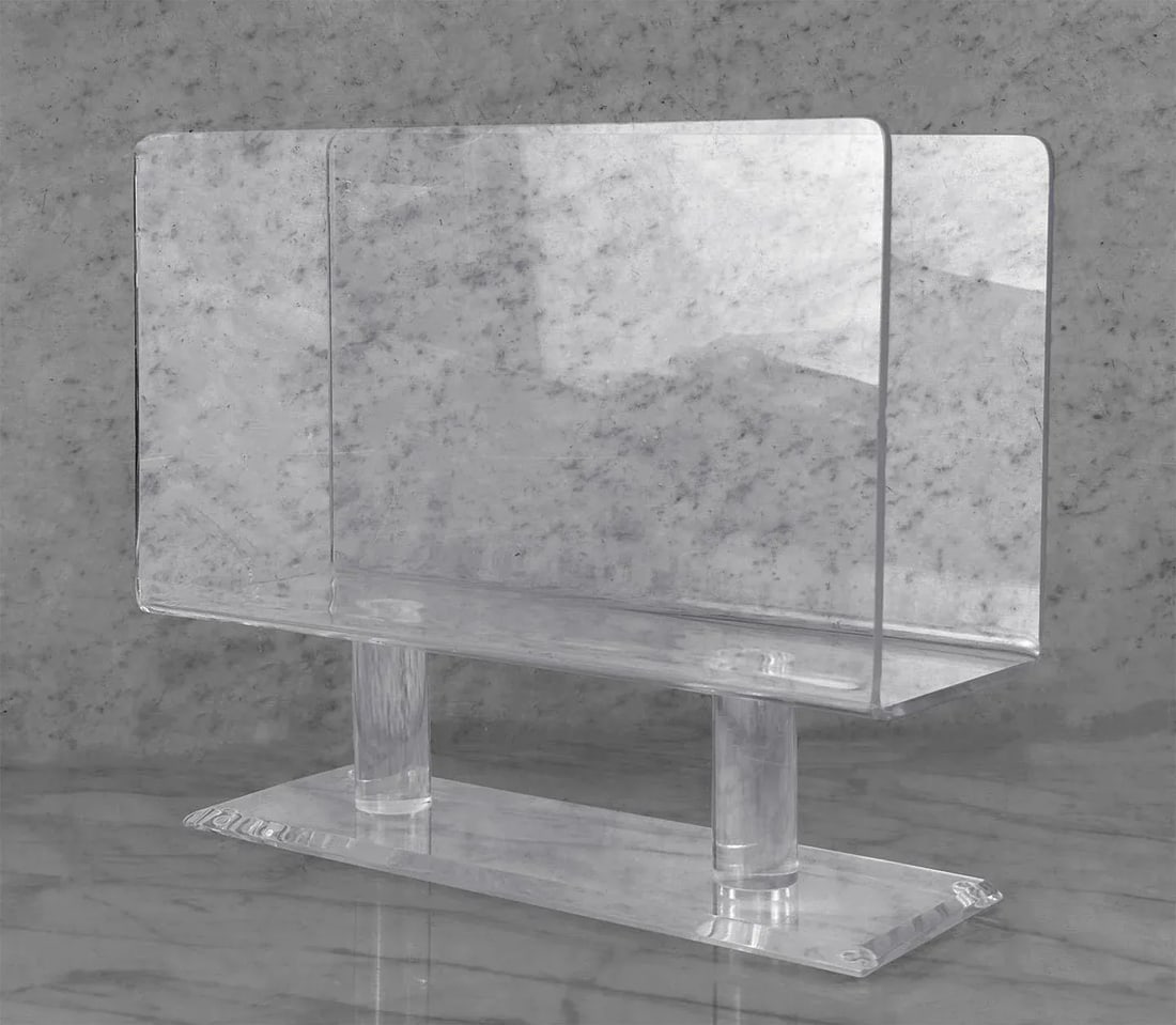 Vintage Post-Modern Lucite Sculptural Pedestal Magazine Rack Record Stand - 4