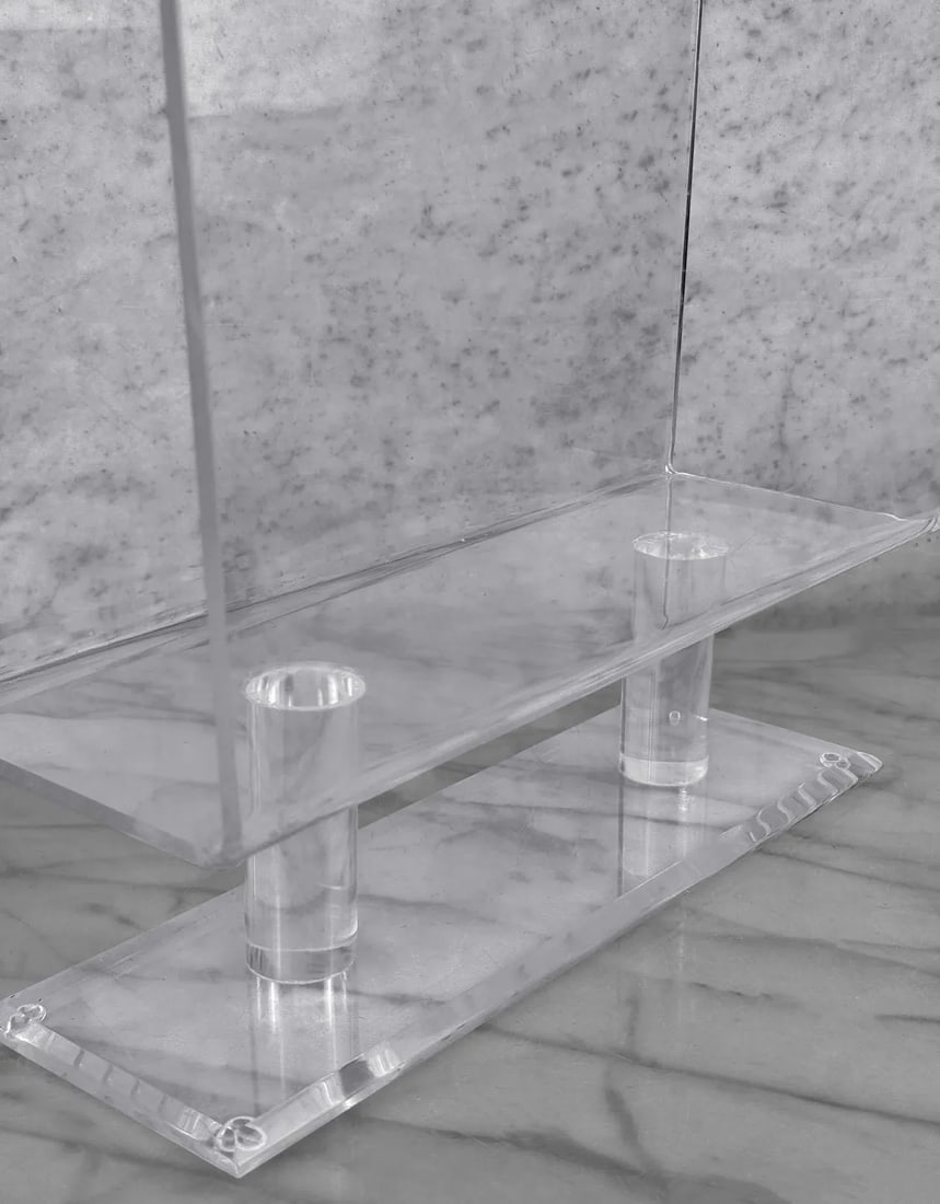 Vintage Post-Modern Lucite Sculptural Pedestal Magazine Rack Record Stand - 5