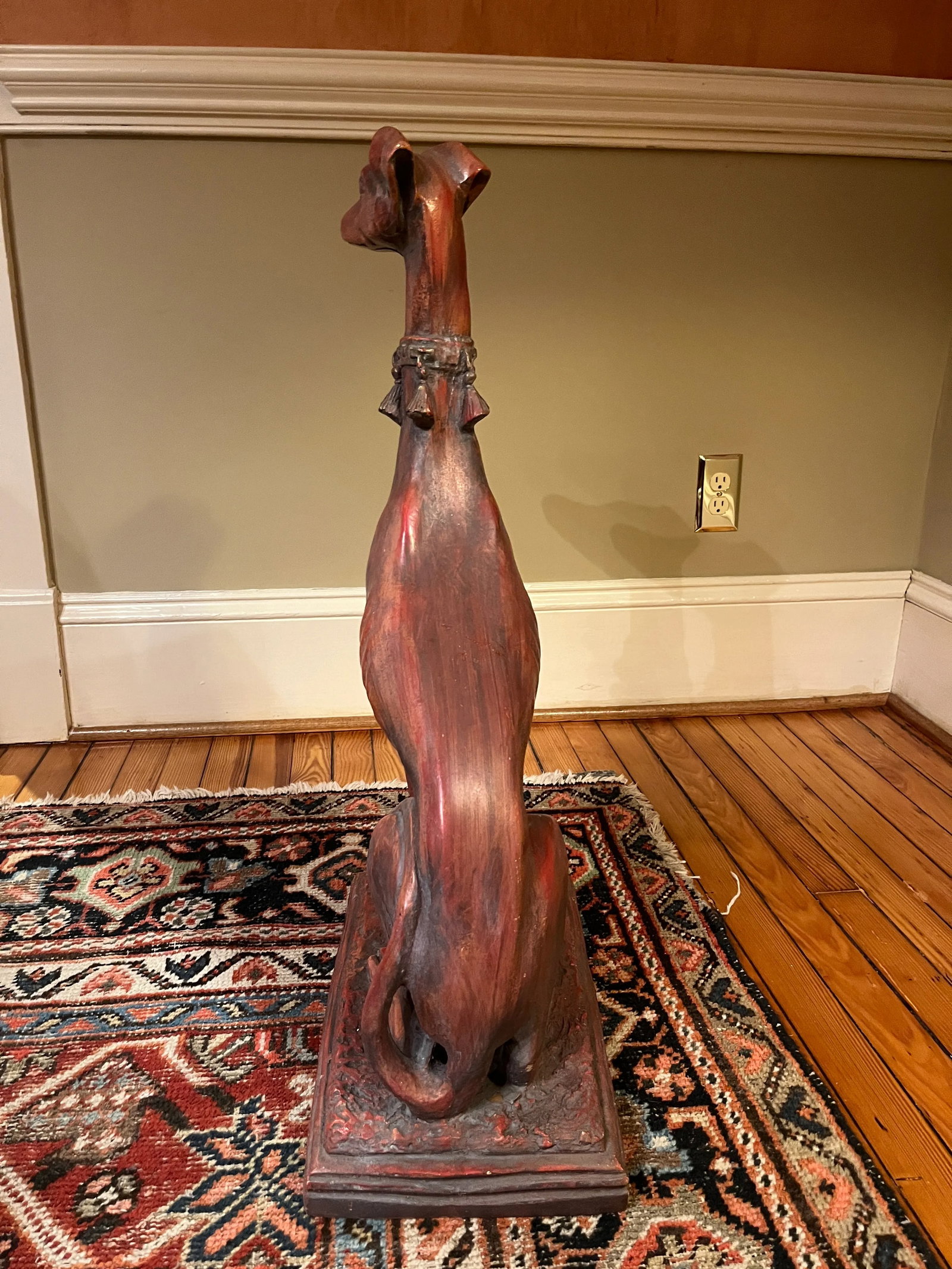 1970's Hollywood Regency Style Life Size Whippet Dog Statue - 2