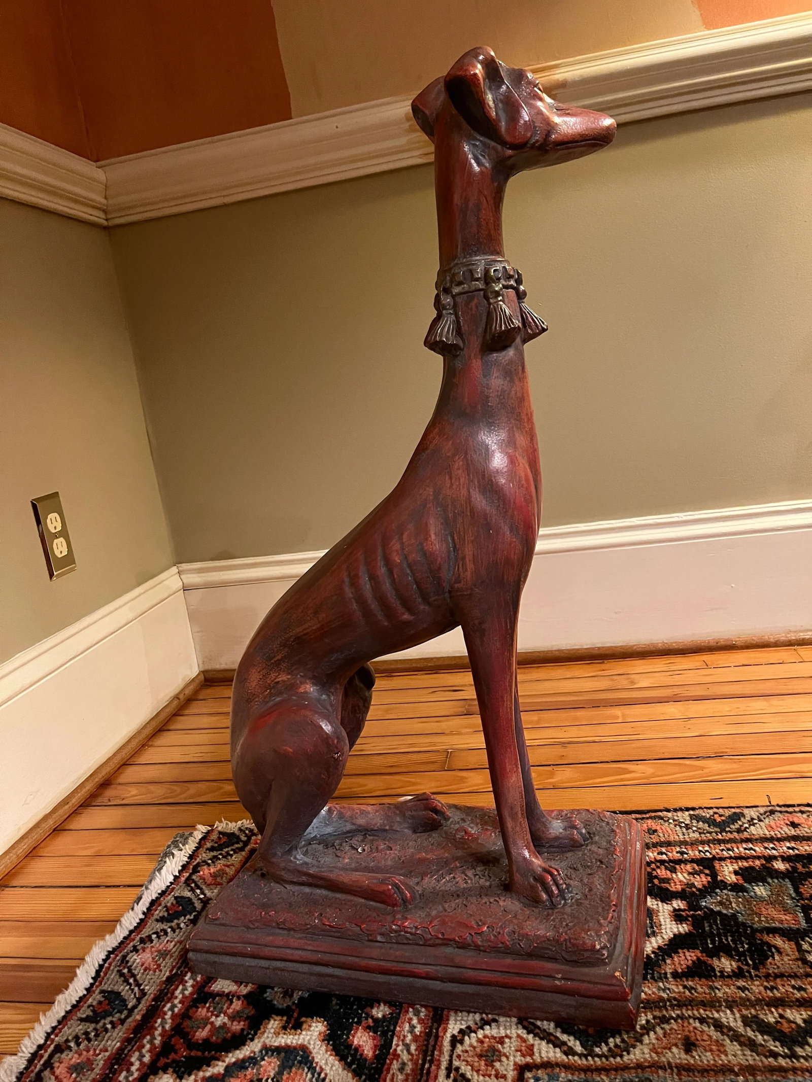1970's Hollywood Regency Style Life Size Whippet Dog Statue - 3