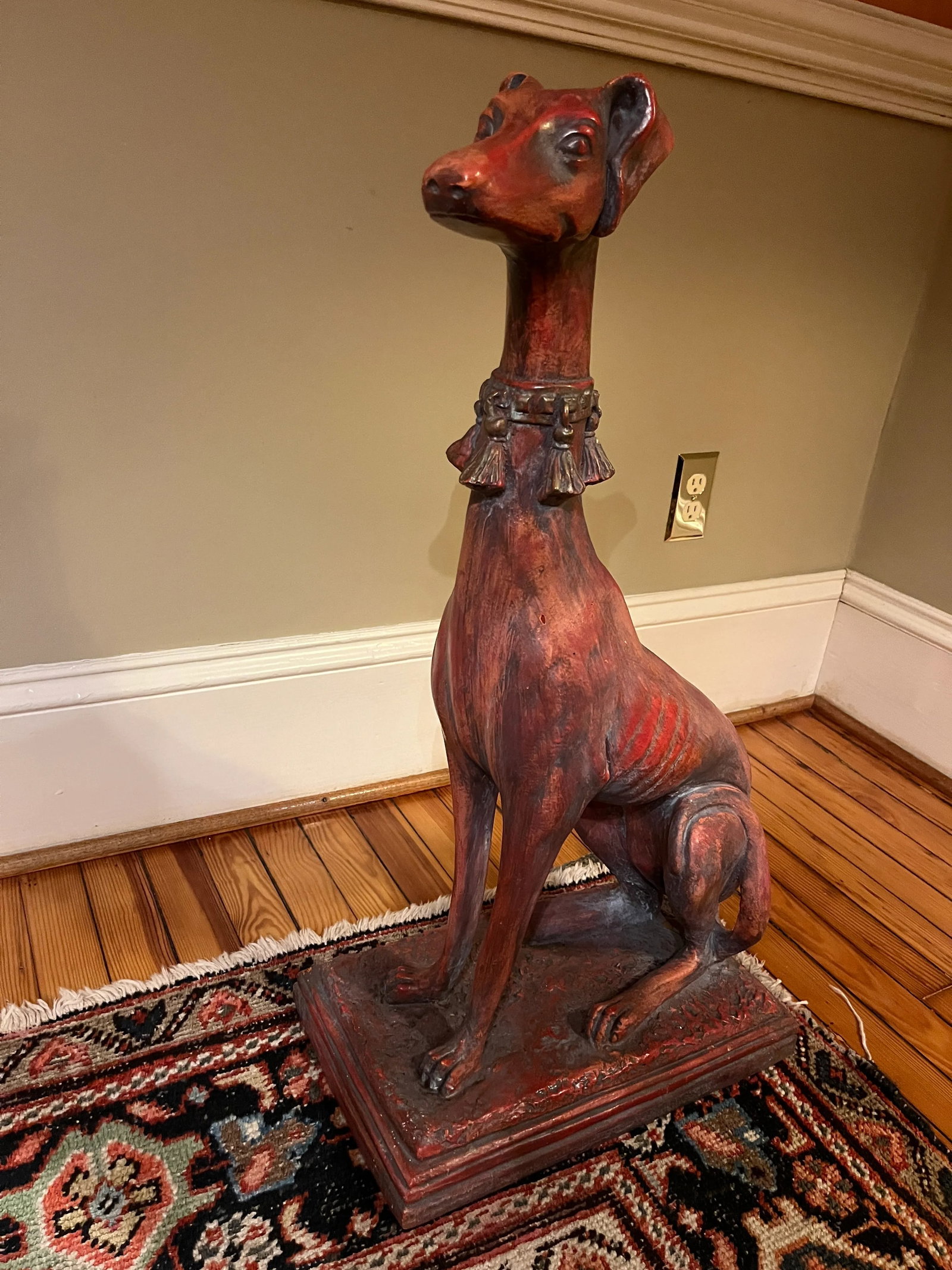 1970's Hollywood Regency Style Life Size Whippet Dog Statue - 5