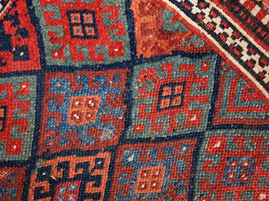 1880s Handmade Antique Collectible Persian Kurdish Bag 1.8' X 2.4' - 6